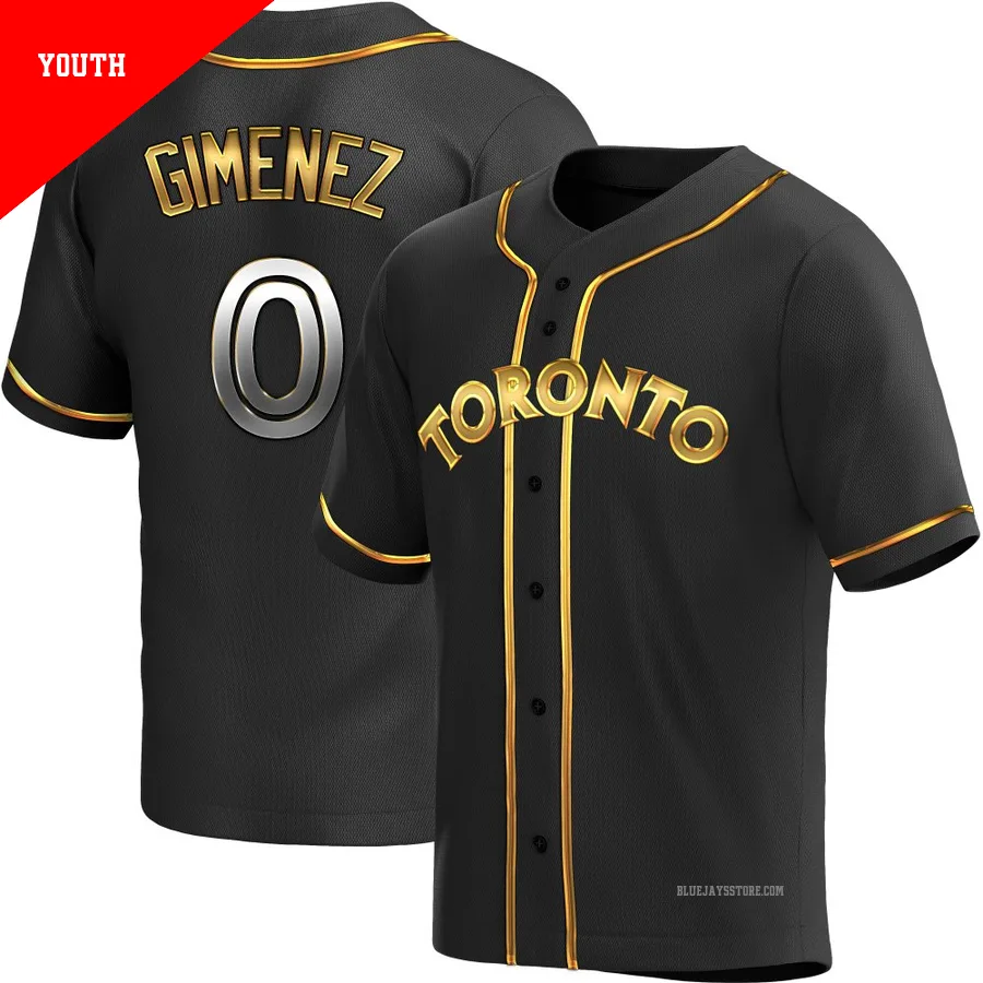 Youth Toronto Blue Jays Andres Gimenez ＃0 Gold Replica Black en Alternate Jersey