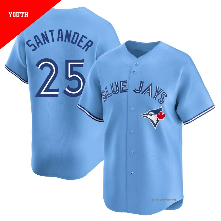 Youth Toronto Blue Jays Anthony Santander ＃25 Blue Limited Powder Alternate Jersey