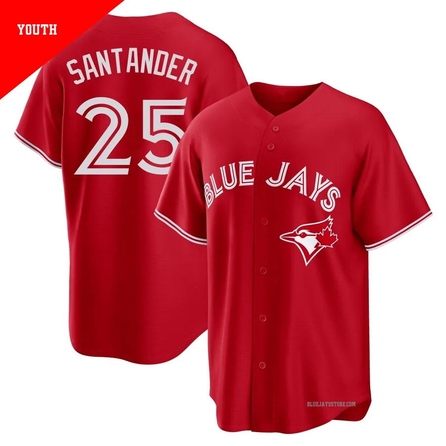 Youth Toronto Blue Jays Anthony Santander ＃25 Red Replica Canada Day Jersey