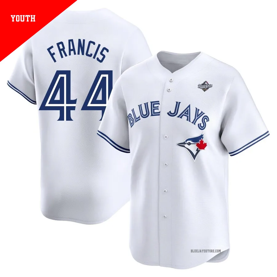 Youth Toronto Blue Jays Bowden Francis ＃44 White Limited Home 2025 World Series Jersey