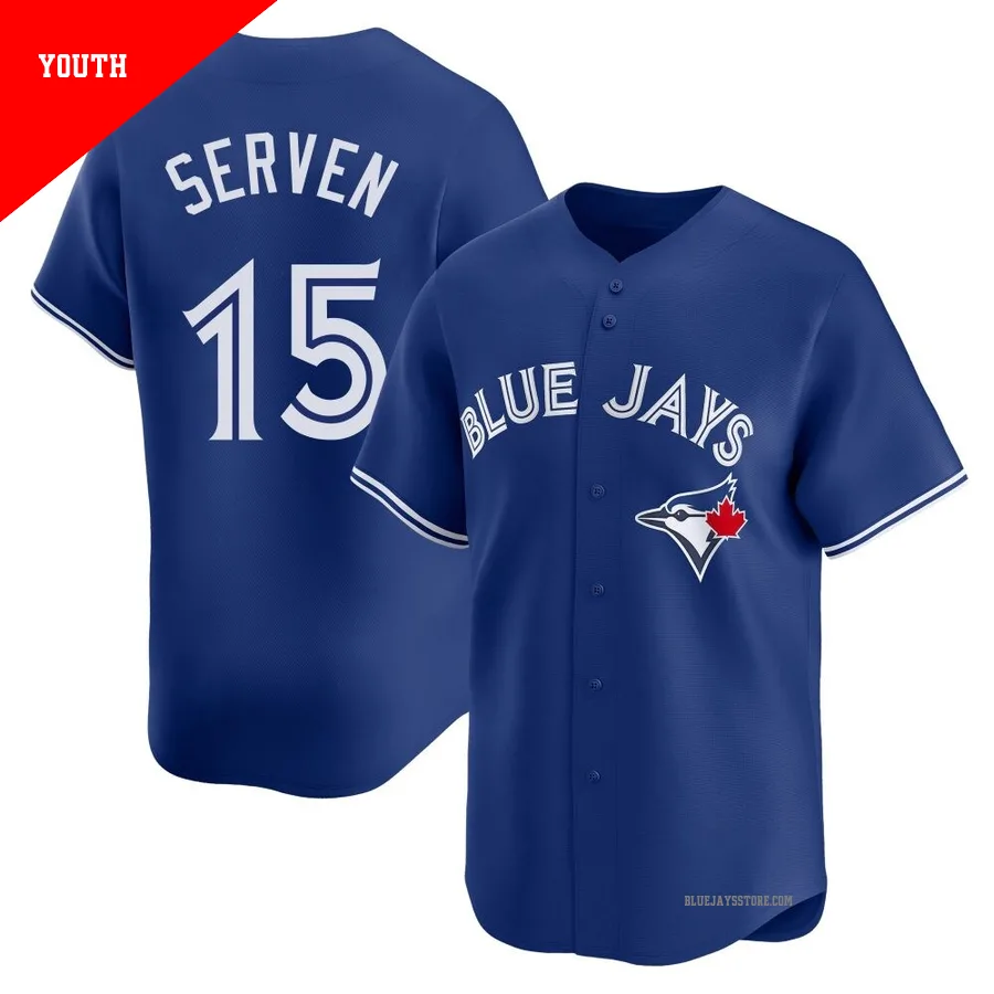 Youth Toronto Blue Jays Brian Serven ＃15 Royal Limited Alternate Jersey