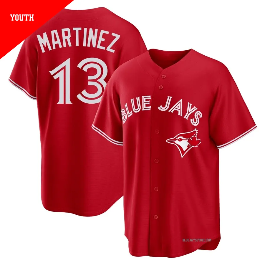 Youth Toronto Blue Jays Buck Martinez ＃13 Red Replica Canada Day Jersey