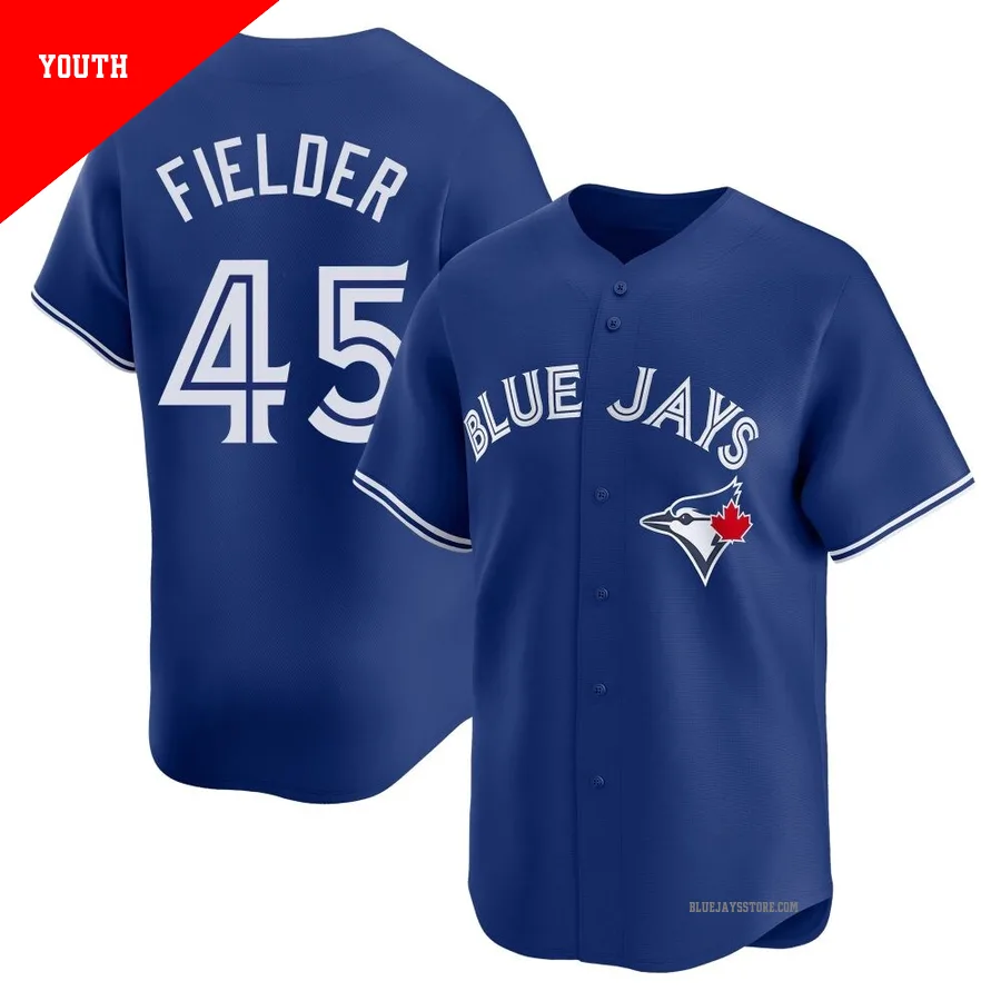 Youth Toronto Blue Jays Cecil Fielder ＃45 Royal Limited Alternate Jersey