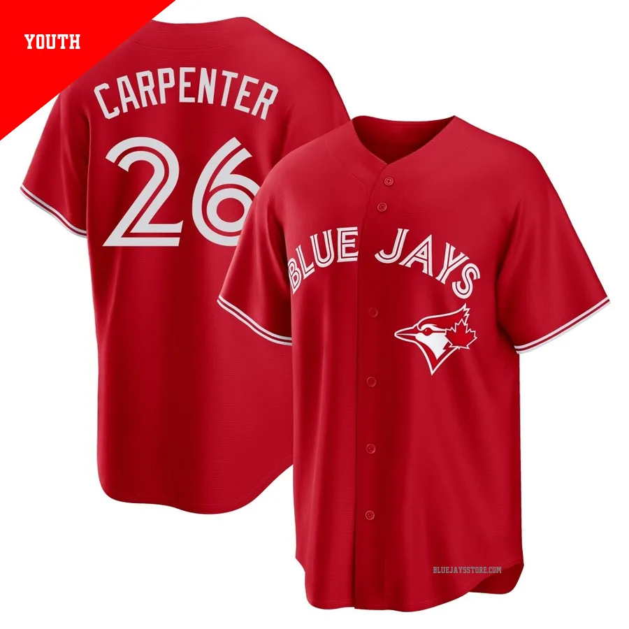 Youth Toronto Blue Jays Chris Carpenter ＃26 Red Replica Canada Day Jersey