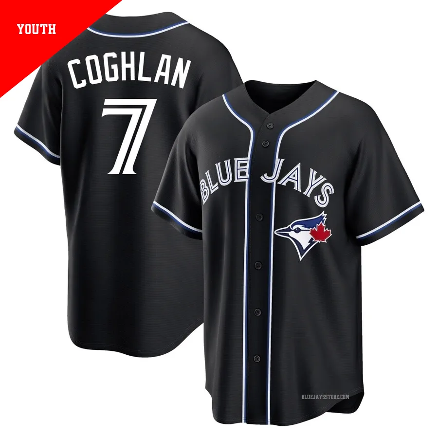 Youth Toronto Blue Jays Chris Coghlan ＃7 Black Replica Fashion Out Jersey
