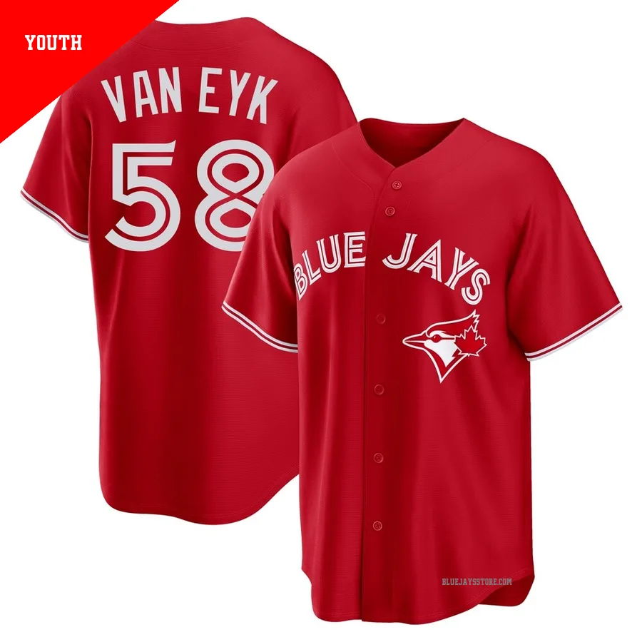 Youth Toronto Blue Jays C.J. Van Eyk ＃58 Red Replica Canada Day Jersey