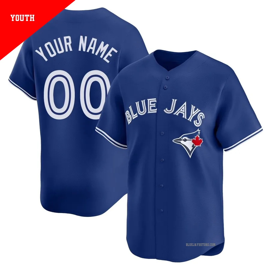 Youth Toronto Blue Jays Custom ＃00 Royal Limited Alternate Jersey