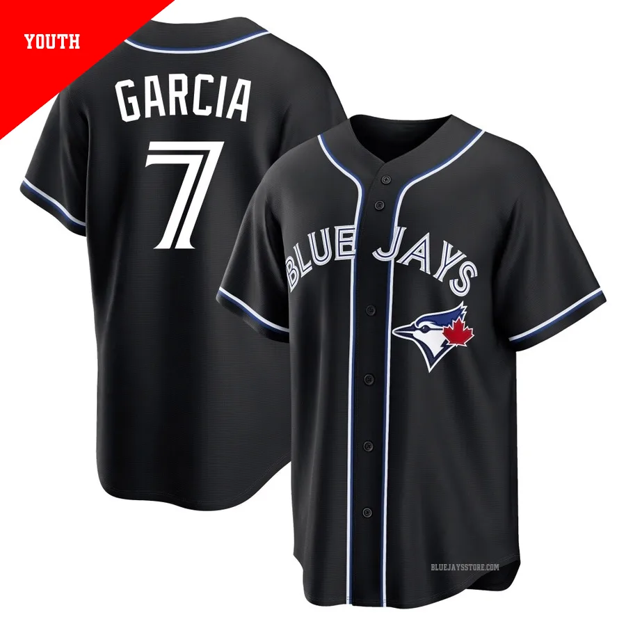 Youth Toronto Blue Jays Damaso Garcia ＃7 Black Replica Fashion Out Jersey