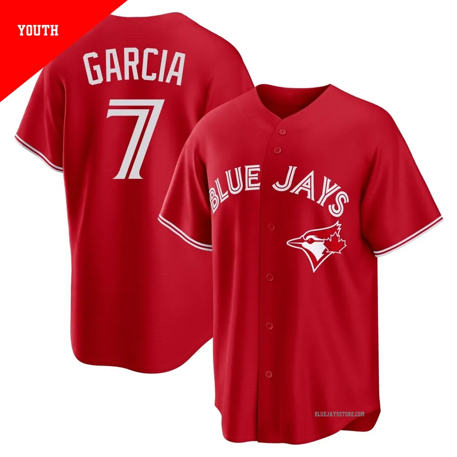 Youth Toronto Blue Jays Damaso Garcia ＃7 Red Replica Canada Day Jersey