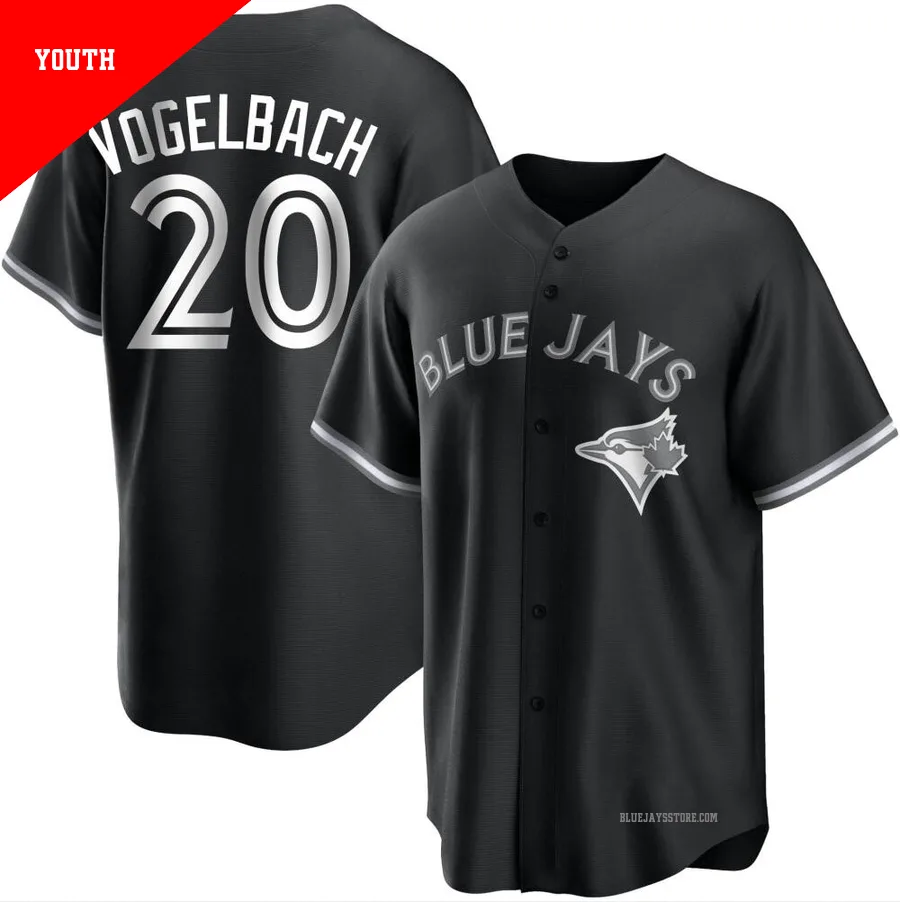 Youth Toronto Blue Jays Daniel Vogelbach ＃20 Black/White Replica Jersey