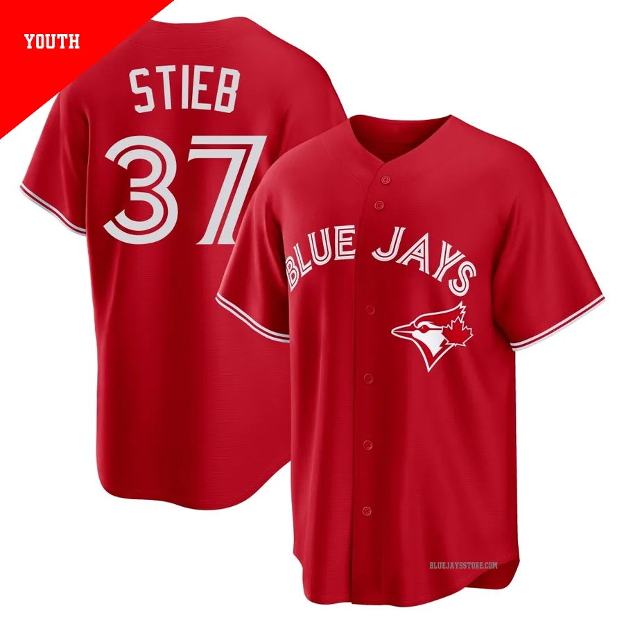 Youth Toronto Blue Jays Dave Stieb ＃37 Red Replica Canada Day Jersey