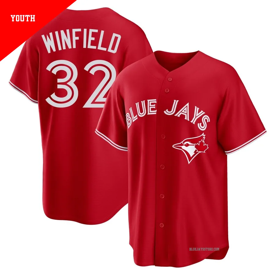Youth Toronto Blue Jays Dave Winfield ＃32 Red Replica Canada Day Jersey