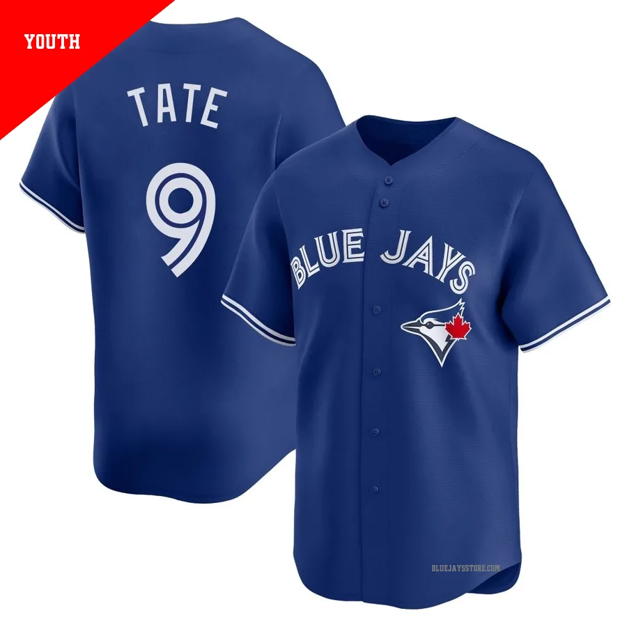 Youth Toronto Blue Jays Dillon Tate ＃9 Royal Limited Alternate Jersey