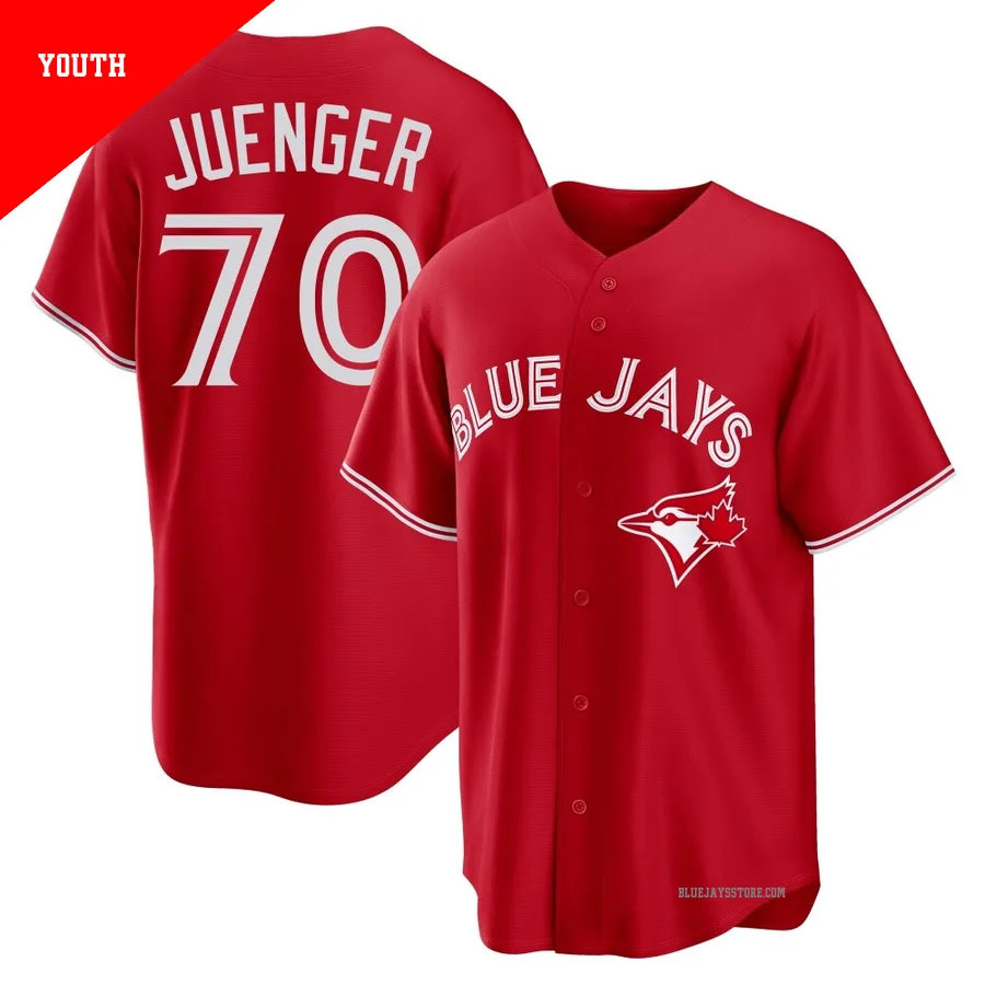 Youth Toronto Blue Jays Hayden Juenger ＃70 Red Replica Canada Day Jersey