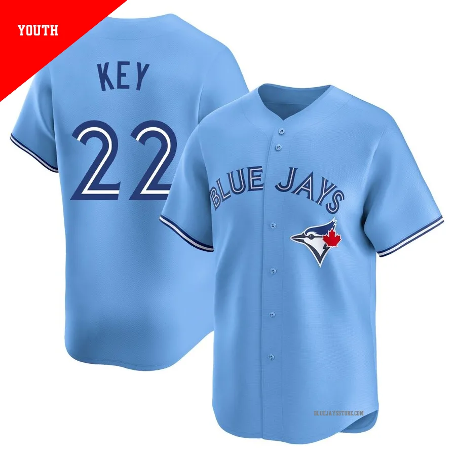 Youth Toronto Blue Jays Jimmy Key ＃22 Blue Limited Powder Alternate Jersey
