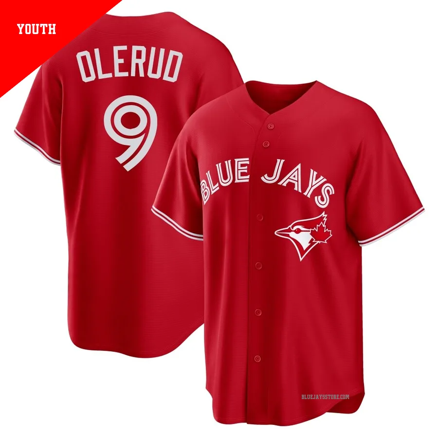 Youth Toronto Blue Jays John Olerud ＃9 Red Replica Canada Day Jersey
