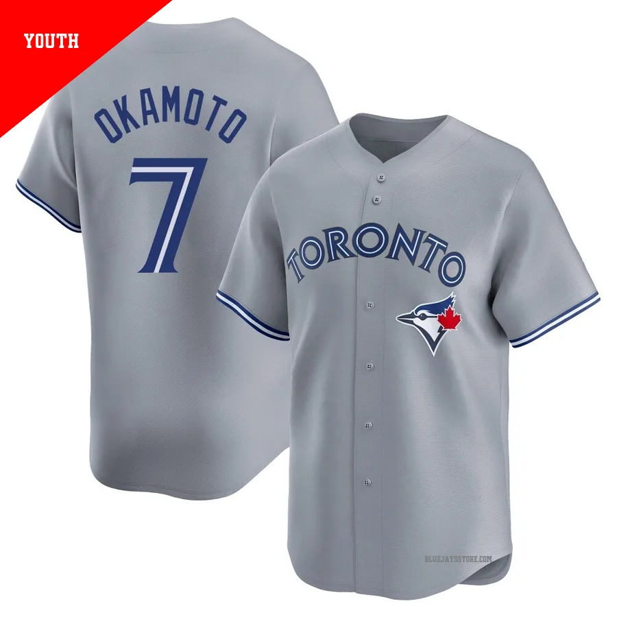 Youth Toronto Blue Jays Kazuma Okamoto ＃7 Gray Limited Away Jersey