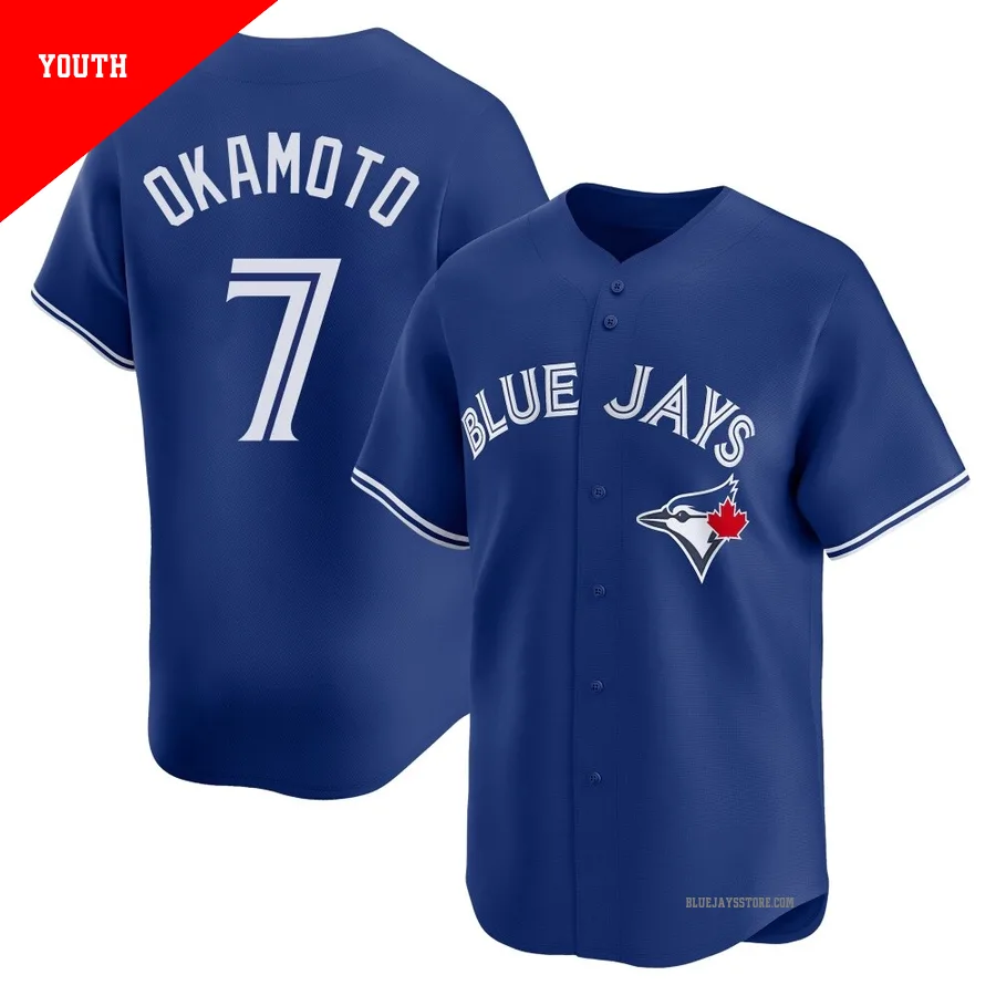 Youth Toronto Blue Jays Kazuma Okamoto ＃7 Royal Limited Alternate Jersey