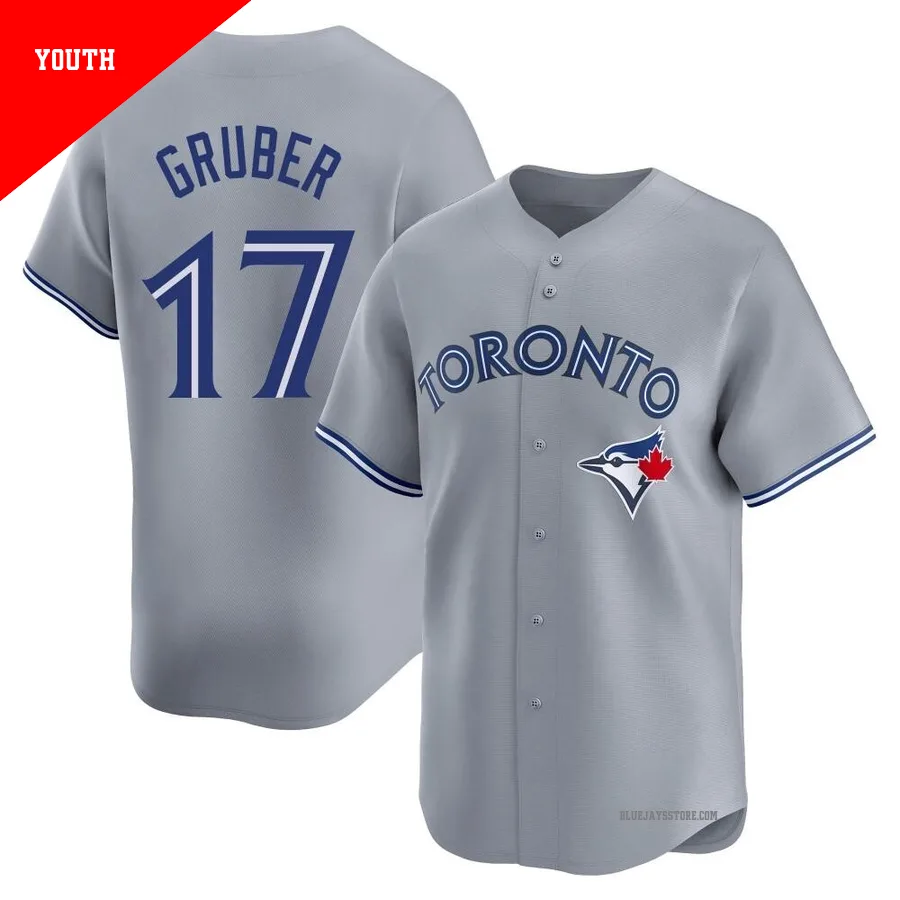 Youth Toronto Blue Jays Kelly Gruber ＃17 Gray Limited Away Jersey