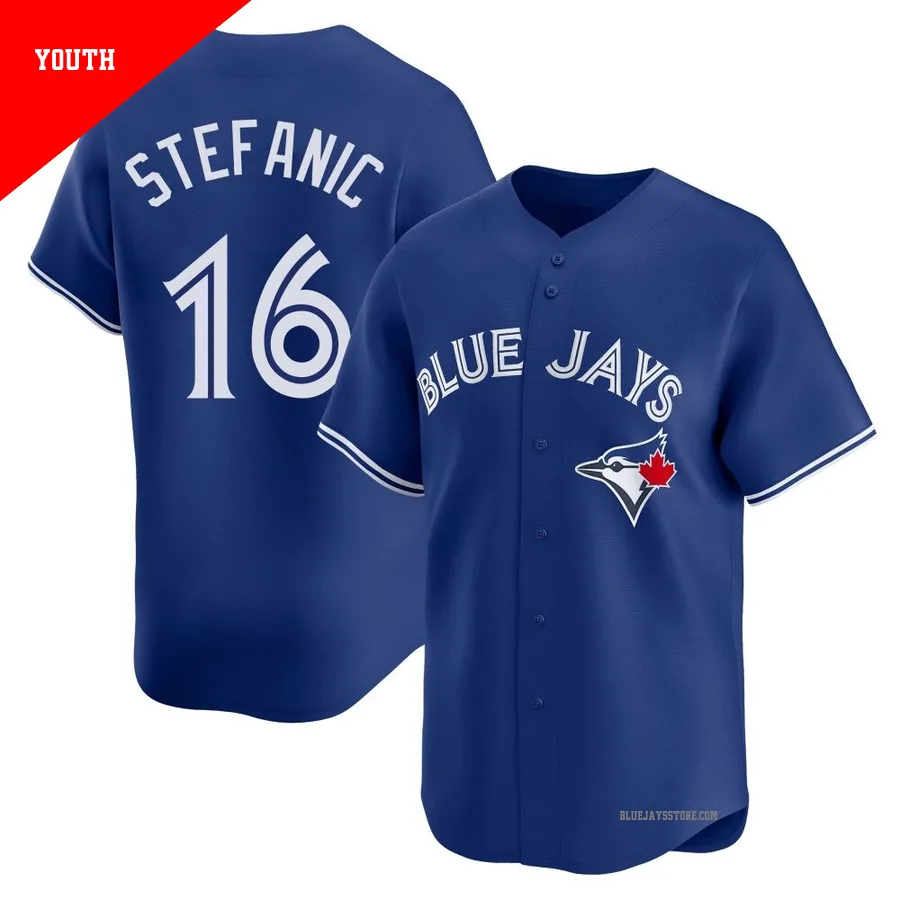 Youth Toronto Blue Jays Michael Stefanic ＃16 Royal Limited Alternate Jersey
