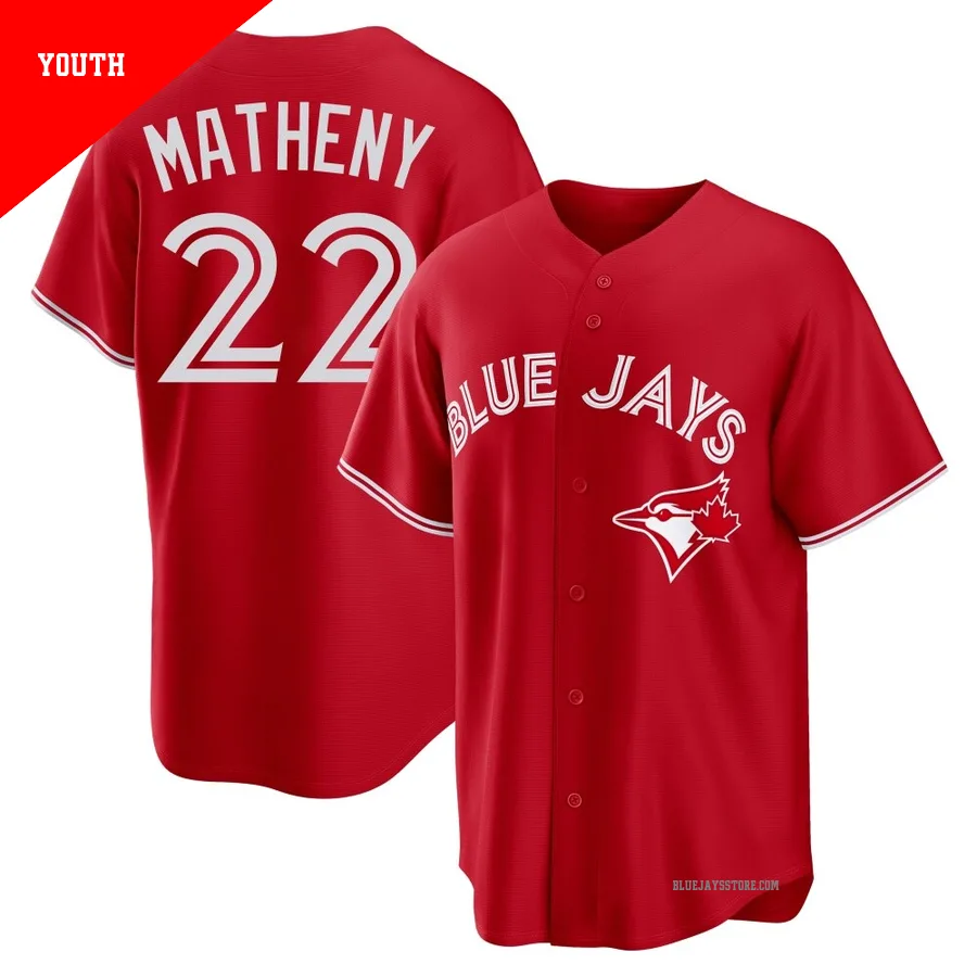 Youth Toronto Blue Jays Mike Matheny ＃22 Red Replica Canada Day Jersey