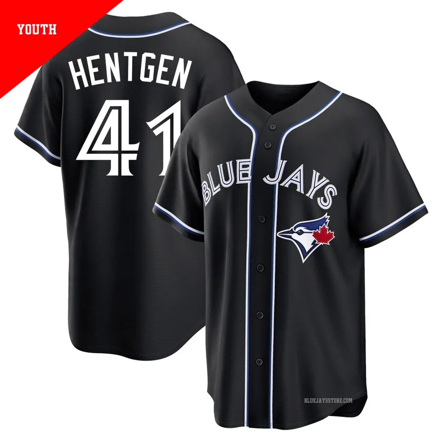 Youth Toronto Blue Jays Pat Hentgen ＃41 Black Replica Fashion Out Jersey