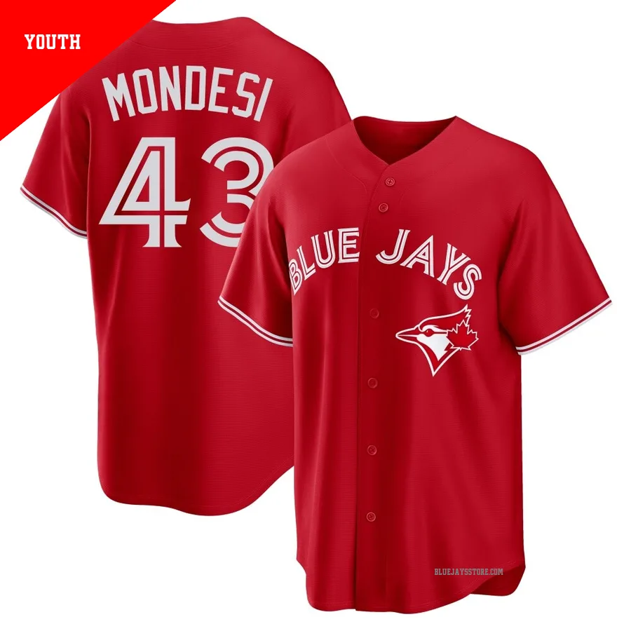 Youth Toronto Blue Jays Raul Mondesi ＃43 Red Replica Canada Day Jersey