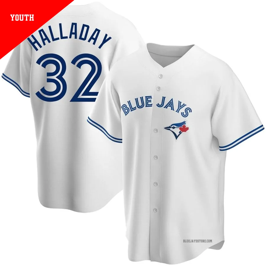 Youth Toronto Blue Jays Roy Halladay ＃32 White Replica Home Jersey