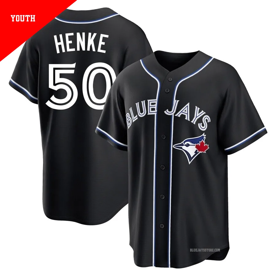 Youth Toronto Blue Jays Tom Henke ＃50 Black Replica Fashion Out Jersey