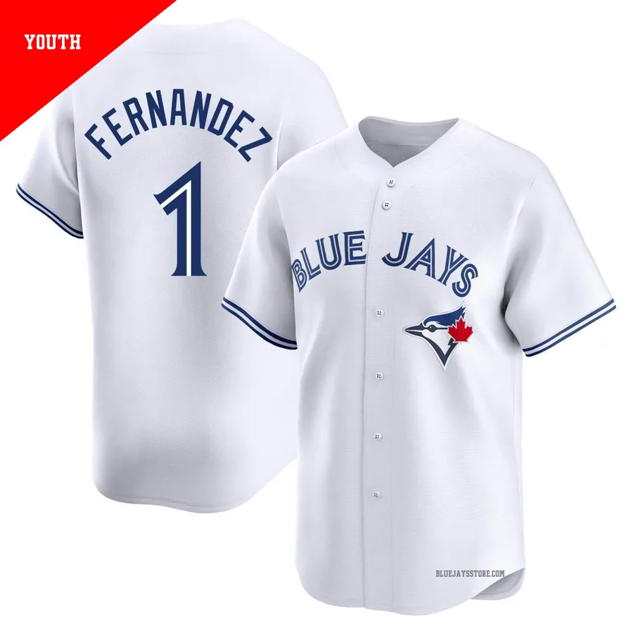Youth Toronto Blue Jays Tony Fernandez ＃1 White Limited Home Jersey