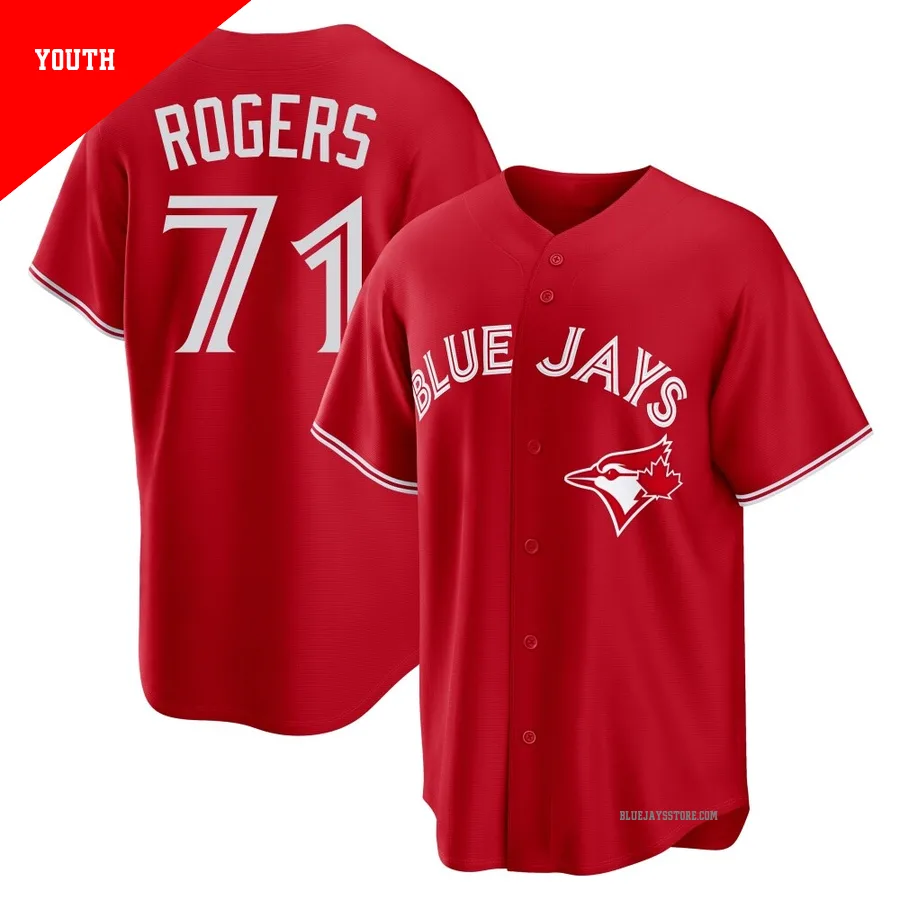 Youth Toronto Blue Jays Tyler Rogers ＃71 Red Replica Canada Day Jersey